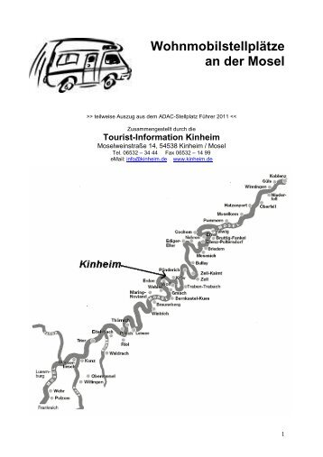 Wohnmobilstellplätze an der Mosel - Kinheim