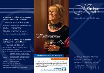 Kirchen musik - Ev.-Luth. Kirchengemeinde Mennighüffen