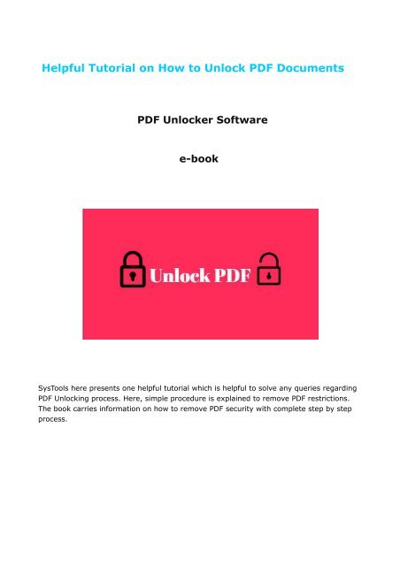 pdf unlocker software pdf unlocker software