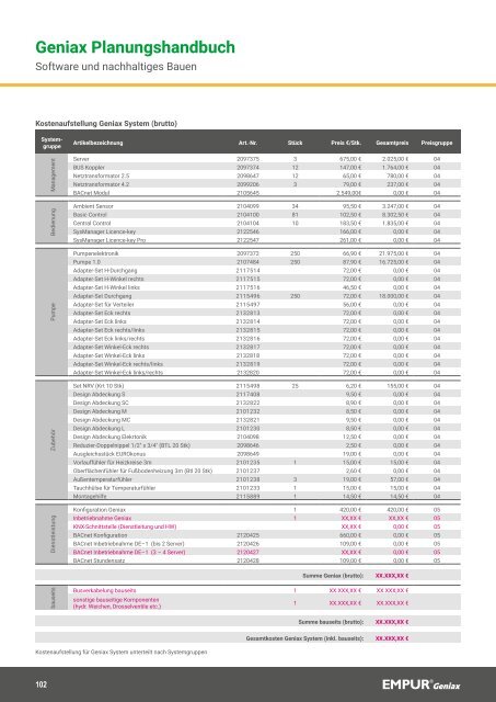 EMPUR Geniax Planungshandbuch 2020