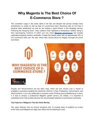 Why Magento Is The Best Choice Of E-Commerce Store _ 