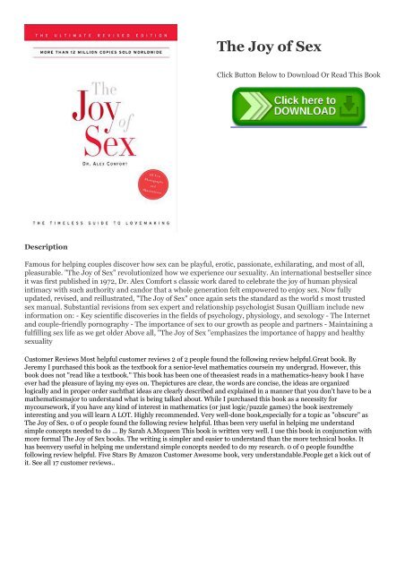 Epub Download The Joy Of Sex Full Ebook Read Online