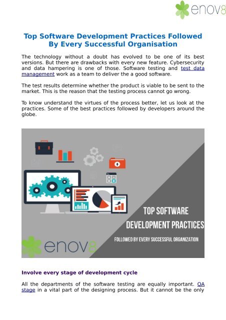 Top Software Development Practices Followed By Every Successful Organization