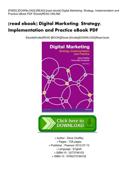 read ebook] Digital Marketing: Strategy, Implementation and Practice eBook  PDF