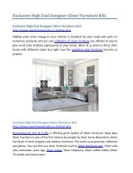 Exclusive High End Designer Silver Furniture RAC