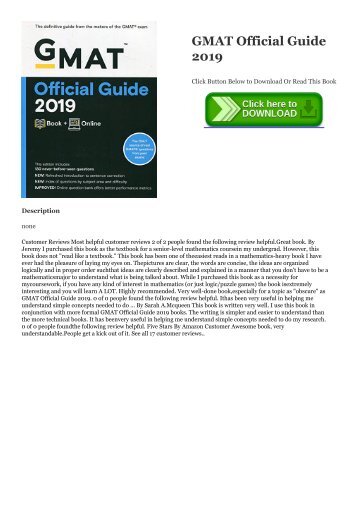 Read Online GMAT Official Guide 2019 Ebook Download | READ ONLINE
