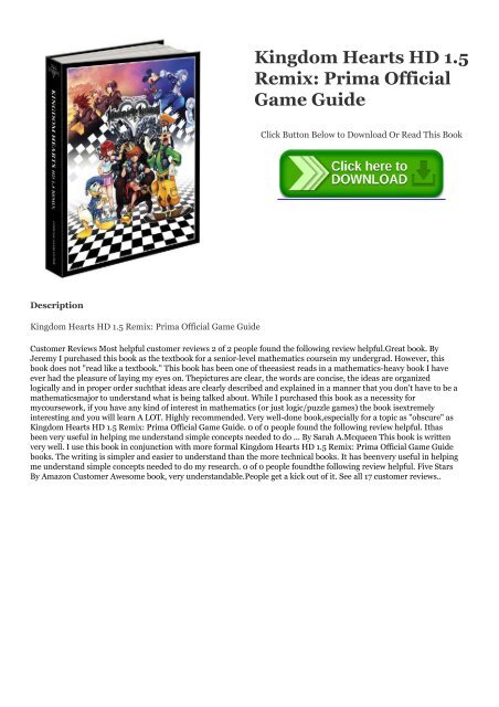 Kingdom Hearts 1.5 Guide Book