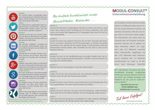 MODUL-CONSULT.de - SocialMedia - Kalender - 2019