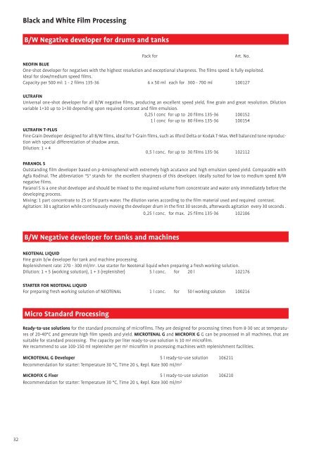 Imaging Chemicals & Paper Catalogue