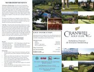 Cranwell Golf Memberships 2019