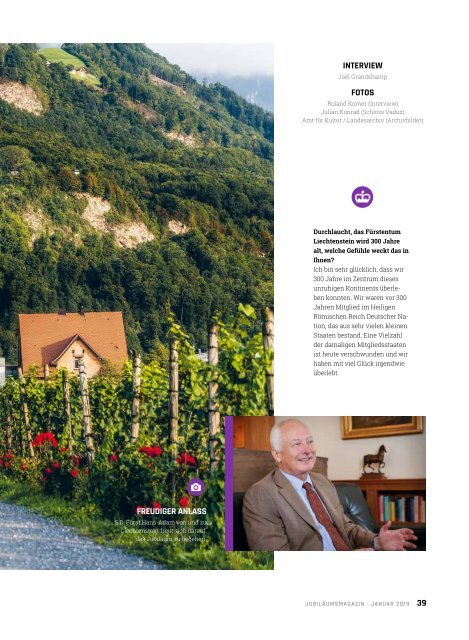 Jubiläumsmagazin 300 Jahre Fürstentum Liechtenstein