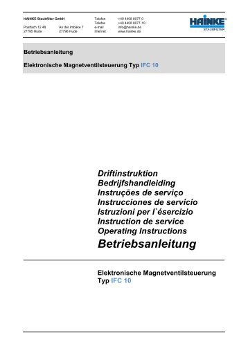 IFC 10 ZONE 22 - II3D ba_deu - HAINKE Staubfilter