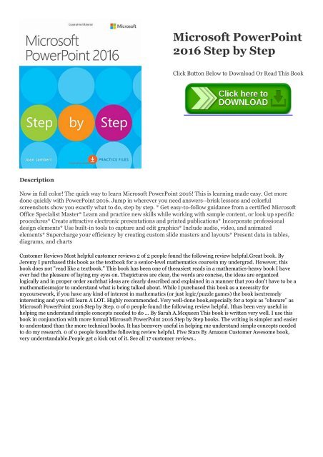 R E A D Book Microsoft Powerpoint 16 Step By Step Pdf Ebook Epub R E A D Book Microsoft Powerpoint 16 Step By Step Pdf Ebook Epub