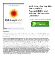 DOWNLOAD FREE Web Analytics 2.0: The Art of Online Accountability and Science of Customer Centricity DOWNLOAD @PDF