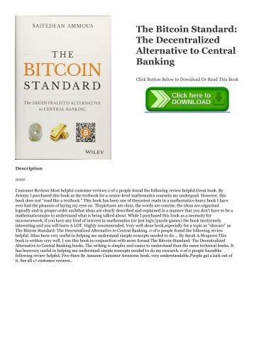 [Best!] The Bitcoin Standard: The Decentralized Alternative to Central Banking Ebook READ ONLINE
