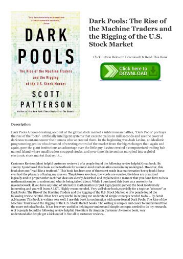 ((Read_[PDF])) Dark Pools: The Rise of the Machine Traders and the Rigging of the U.S. Stock Market Ebook READ ONLINE
