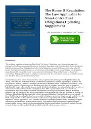 [PDF] FREE The Rome II Regulation: The Law Applicable to Non-Contractual Obligations Updating Supplement kindle$