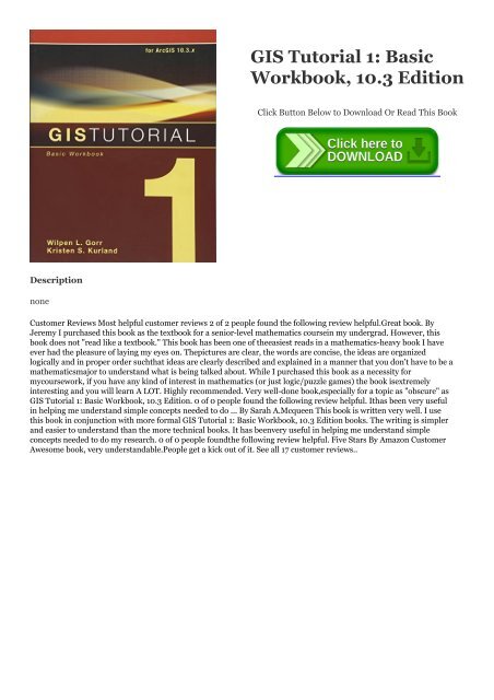 Gis tutorial 1 basic workbook 103 edition pdf free download windows 7