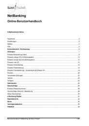 NetBanking Online-Benutzerhandbuch - Bank Thalwil
