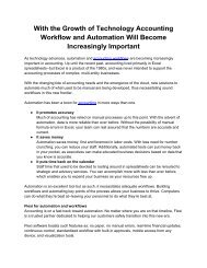 With the Growth of Technology Accounting Workflow and Automation Will Become Increasingly Important