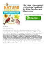 READ PDF Online The Nature Connection: An Outdoor Workbook for Kids, Families, and Classrooms [Free Ebook]