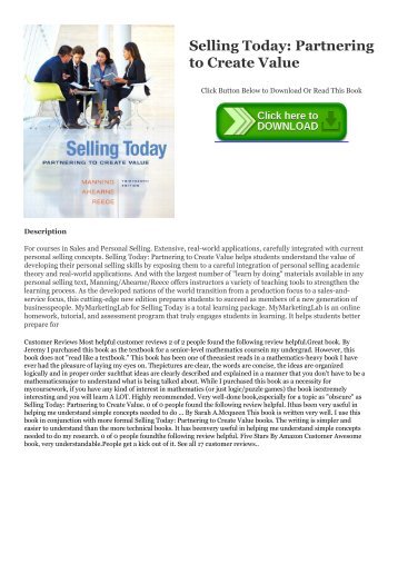 [Ebook] Download Selling Today: Partnering to Create Value Full Online | READ ONLINE