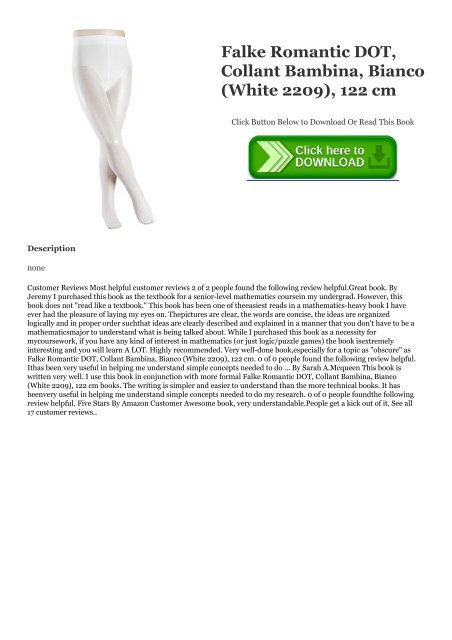 Download eBook Falke Romantic DOT, Collant Bambina, Bianco (White 2209), 122 cm BOOK ONLINE