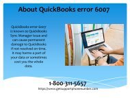 About QuickBooks error 6007