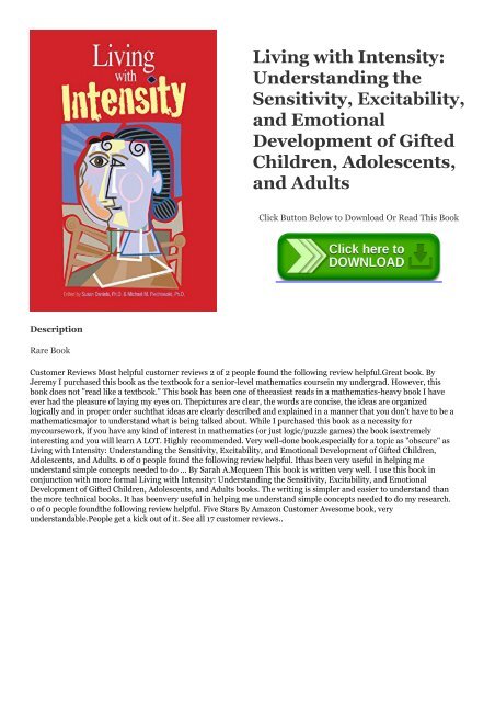 READ PDF Online Living with Intensity: Understanding the Sensitivity ...