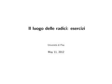 Il luogo delle radici: esercizi