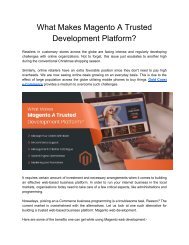 What Makes Magento A Trusted Development Platform