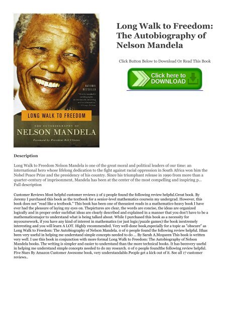 PDF] Online Long Walk to Freedom: The Autobiography of Nelson Mandela Epub  | READ ONLINE