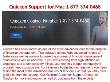 Quicken for Mac 1-877-374-0468