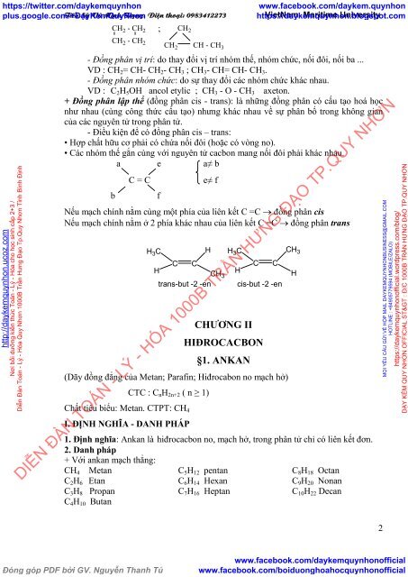 LÍ THUYẾT HÓA HỌC HỮU CƠ LUYỆN THI ĐẠI HỌC - TS. VŨ MINH TRỌNG - TRƯỜNG ĐẠI HỌC HÀNG HẢI VIỆT NAM - HẢI PHÒNG 2016