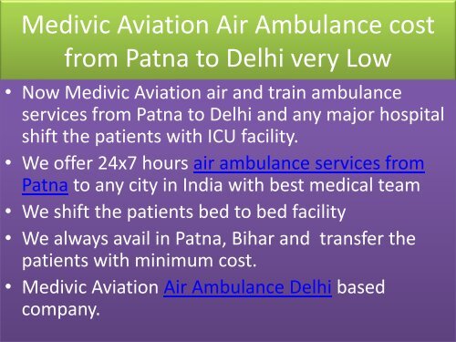 Low Cost Medivic Air and Train Ambulance Services in Patna and Delhi (1)