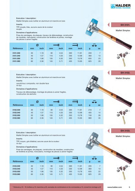 Maillets Supercraft - Halder France