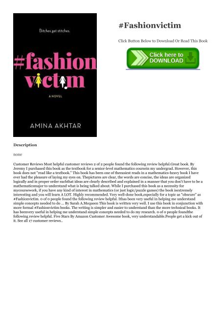 Download [ebook]$$ #Fashionvictim hardcover$