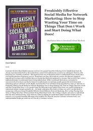 ((Read_[PDF])) Freakishly Effective Social Media for Network Marketing: How to Stop Wasting Your Time on Things That Don t Work and Start Doing What Does! BOOK ONLINE #Mobi