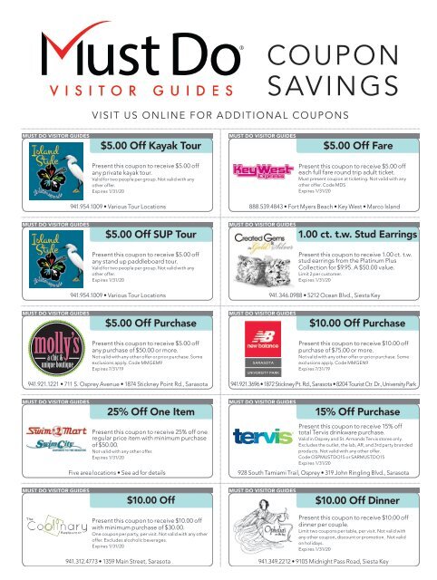 Must Do Sarasota Visitor Guide Winter/Spring 2019