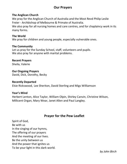 St Mary Redcliffe Church Pew Leaflet - January 13 2019