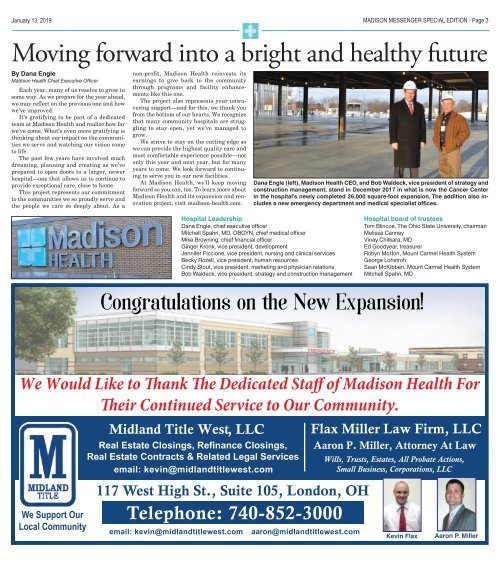 Madison Messenger - Madison Health Special Edition - January 13th, 2019