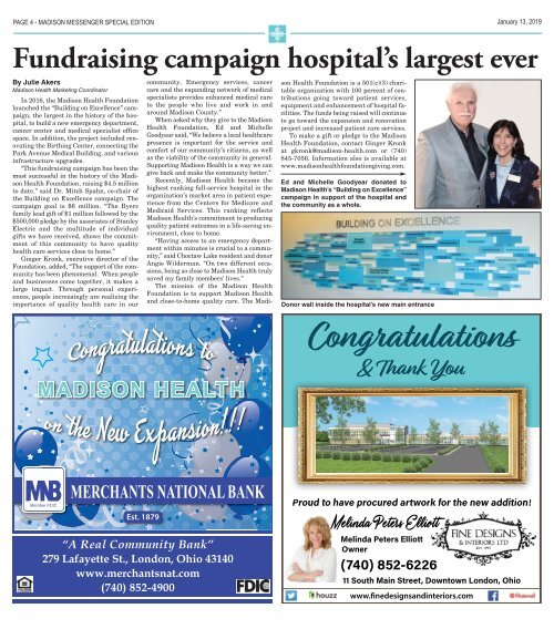 Madison Messenger - Madison Health Special Edition - January 13th, 2019