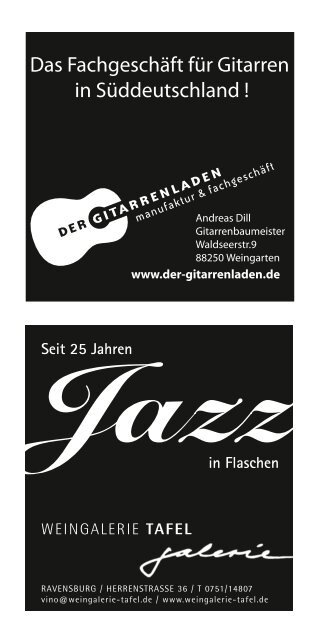 JazzTime Ravensburg Programm 01/2018