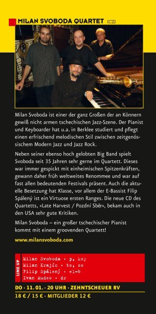 JazzTime Ravensburg Programm 01/2018
