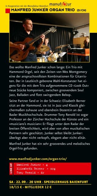 Jazztime Ravensburg Programm 02/2018