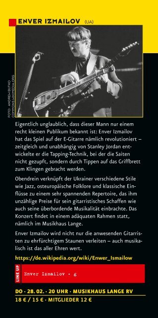 Jazztime Ravensburg Programm 01/2019