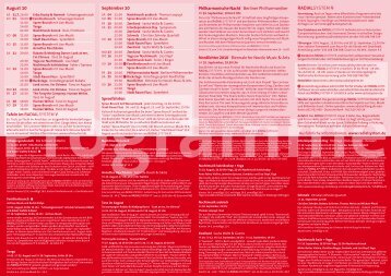 Programme August September 10 - Radialsystem V