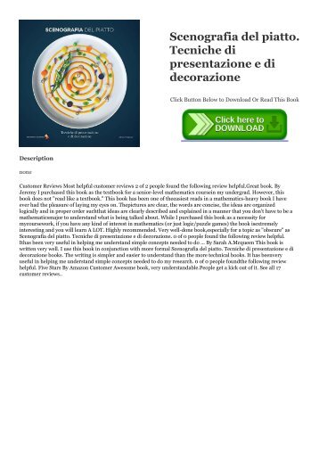 Pdf Download eBook Free Scenografia del piatto. Tecniche di presentazione e di decorazione Best Ebook download
