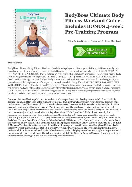 ebook] Ultimate Body Fitness Workout Guide. Includes 4-week Pre-Training Program PDF