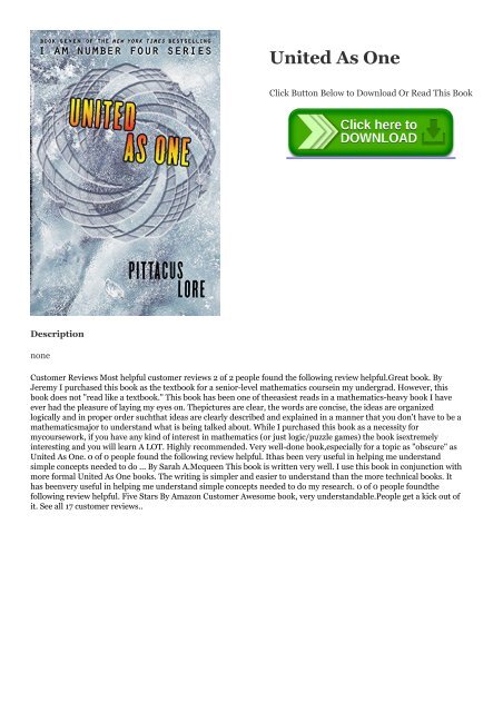 [read ebook] United As One PDF by Pittacus Lore